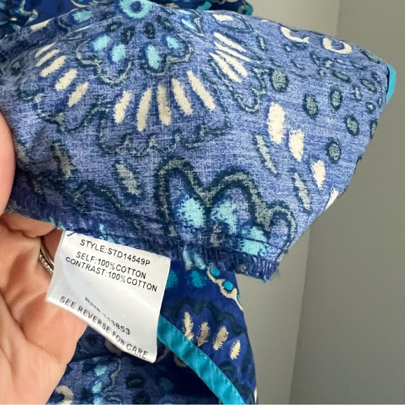 Sugarlips Kenner Floral Alina Ruffle Shift Mini Dress in Blue Multi Women's M - Picture 9 of 9